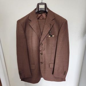 NWT PRONTO MONDO ITALIA BROWN SUIT - SIZE 32S
